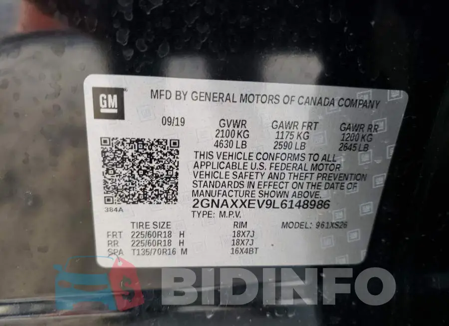 2GNAXXEV9L6148986 Photo# 12