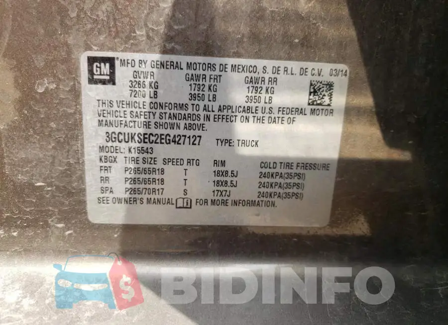 3GCUKSEC2EG427127 Photo# 12
