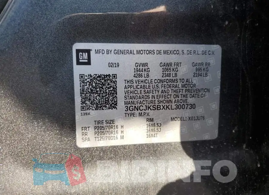 3GNCJKSBXKL300730 Photo# 13