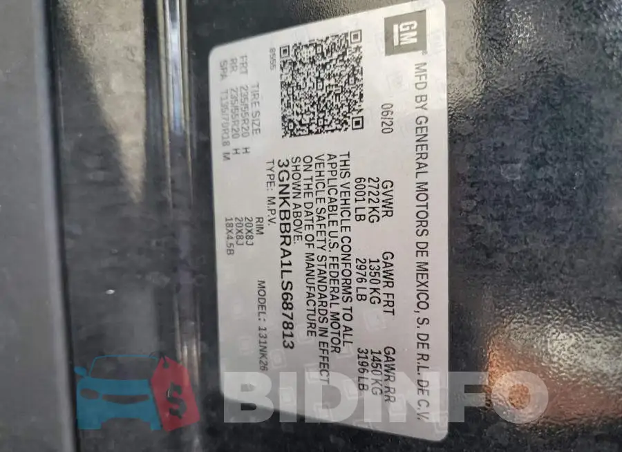3GNKBBRA1LS687813 Photo# 13