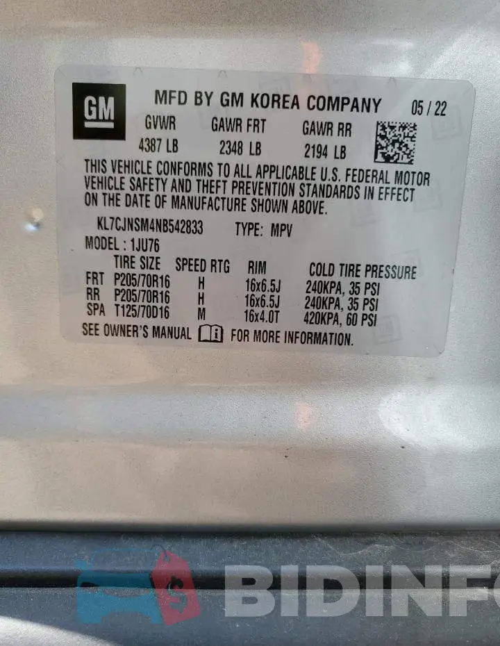 KL7CJNSM4NB542833 Photo# 13