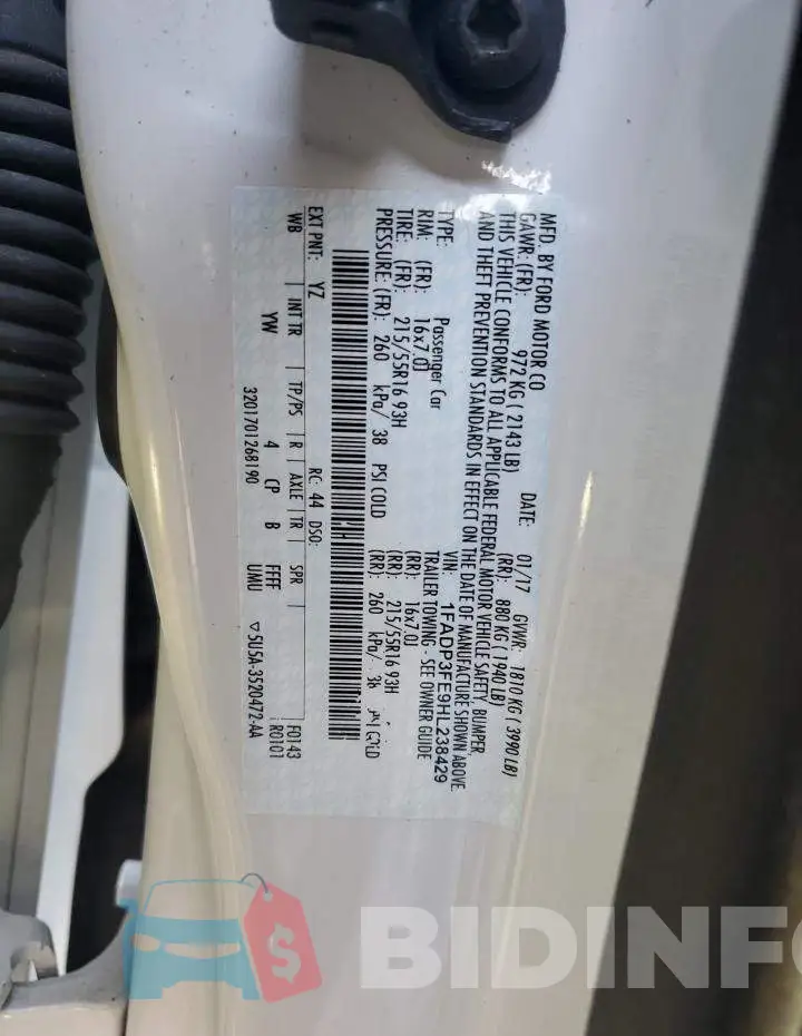 1FADP3FE9HL238429 Photo# 13