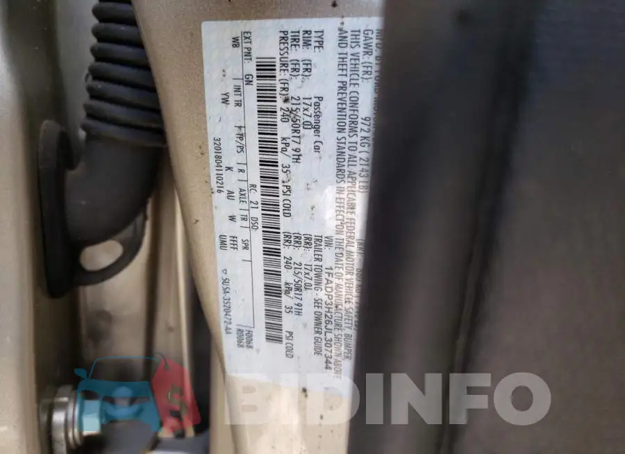 1FADP3H26JL307344 Photo# 12
