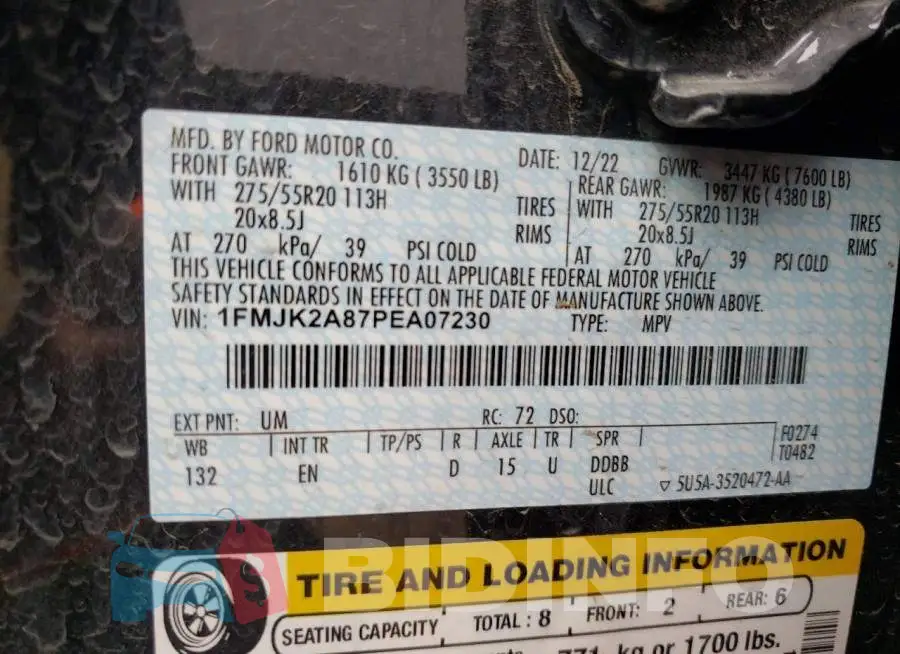 1FMJK2A87PEA07230 Photo# 13