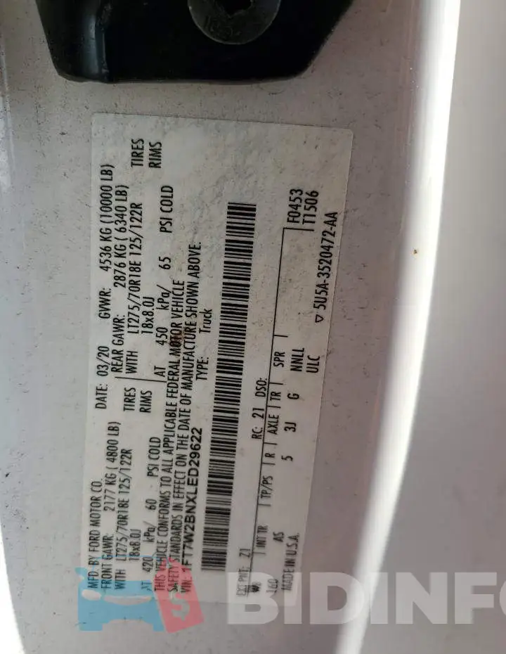 1FT7W2BNXLED29622 Photo# 13