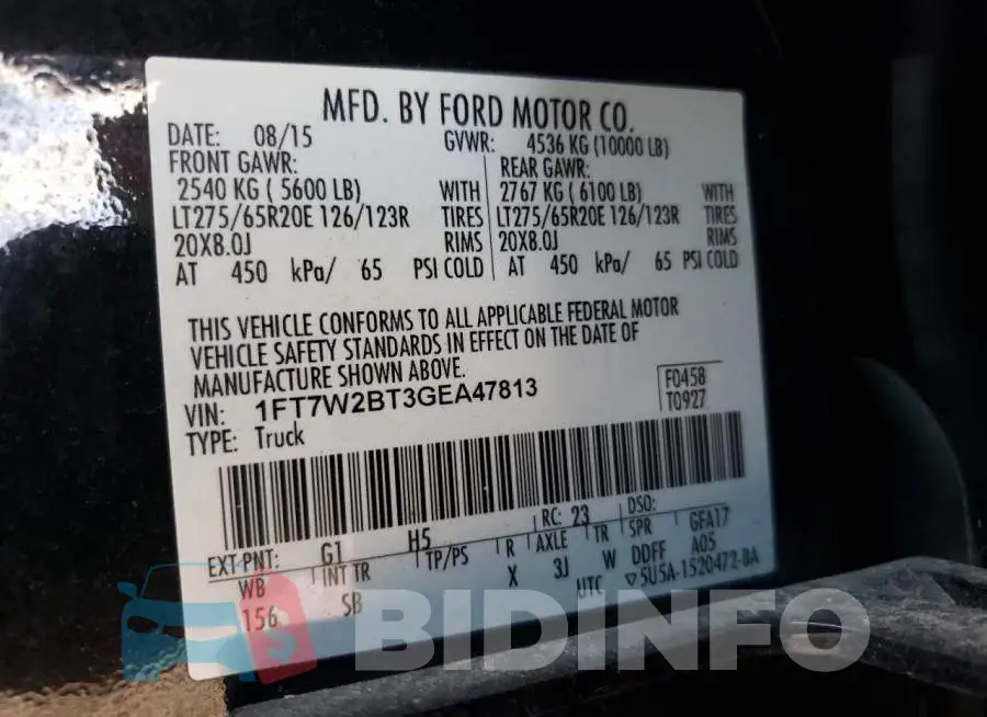 1FT7W2BT3GEA47813 Photo# 12