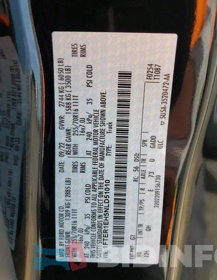 1FTER1EH5NLD51010 Photo# 12