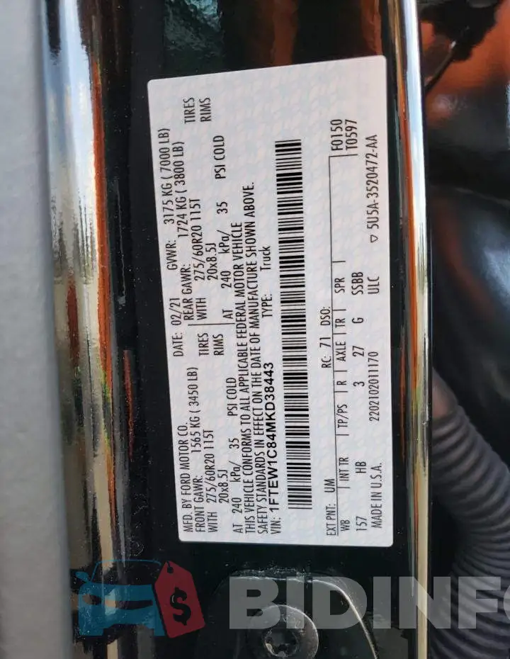 1FTEW1C84MKD38443 Photo# 13