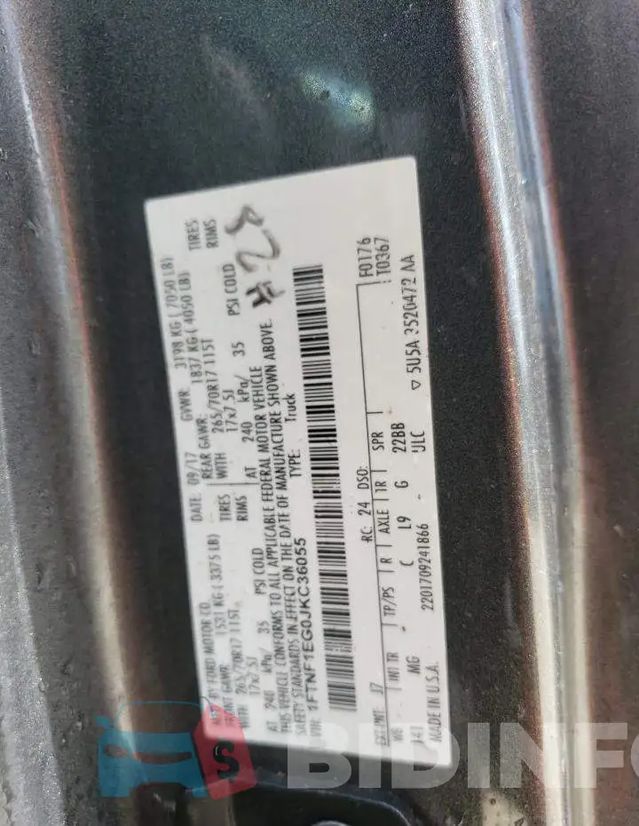 1FTNF1EG0JKC36055 Photo# 12