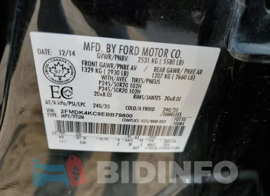 2FMDK4KC9EBB79800 Photo# 13