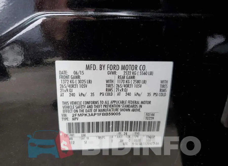 2FMPK3AP1FBB59005 Photo# 14