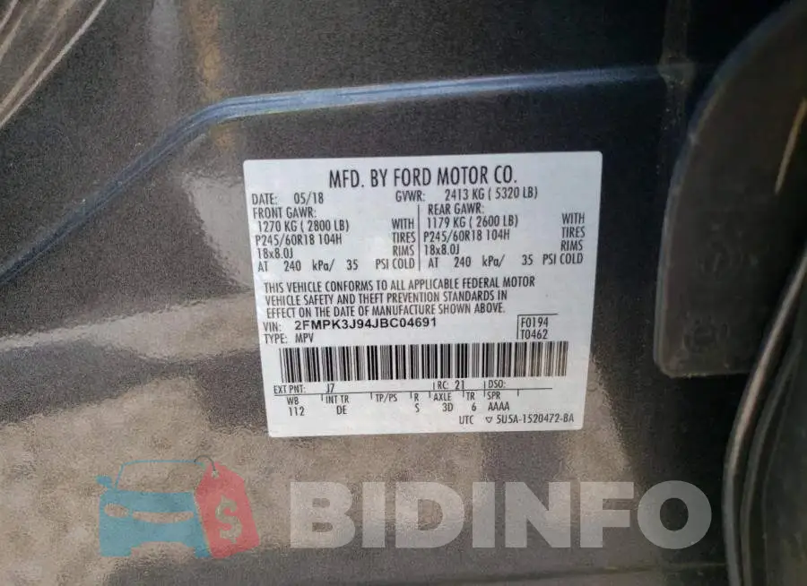 2FMPK3J94JBC04691 Photo# 13