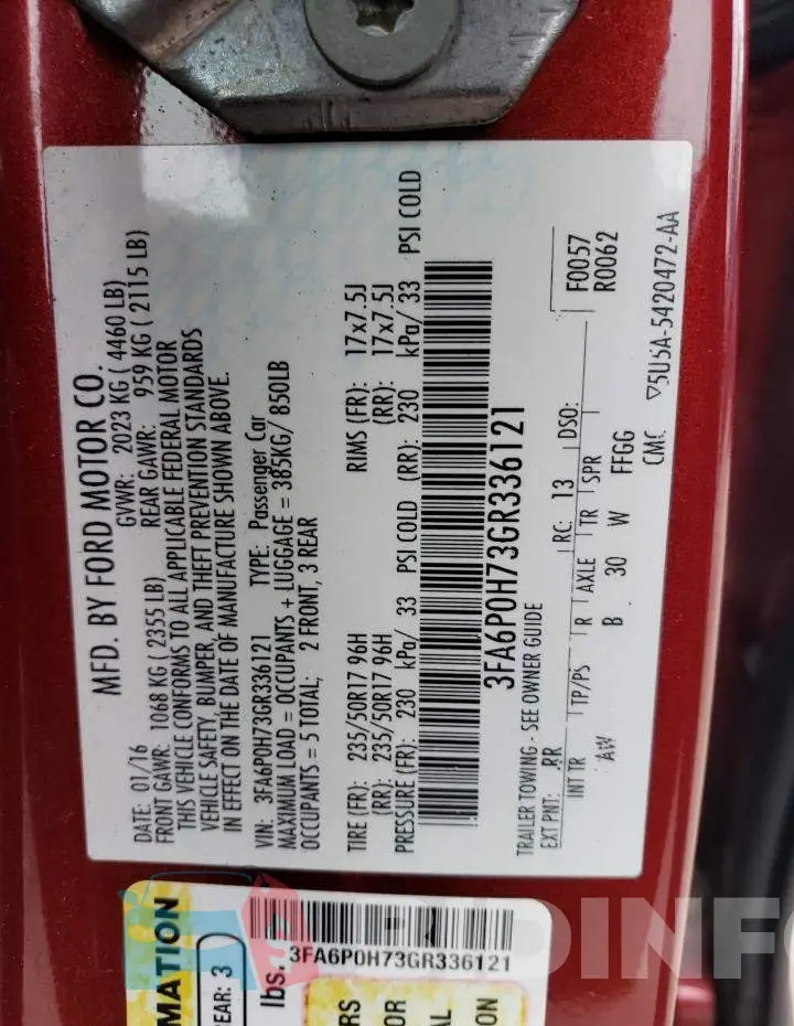 3FA6P0H73GR336121 Photo# 12