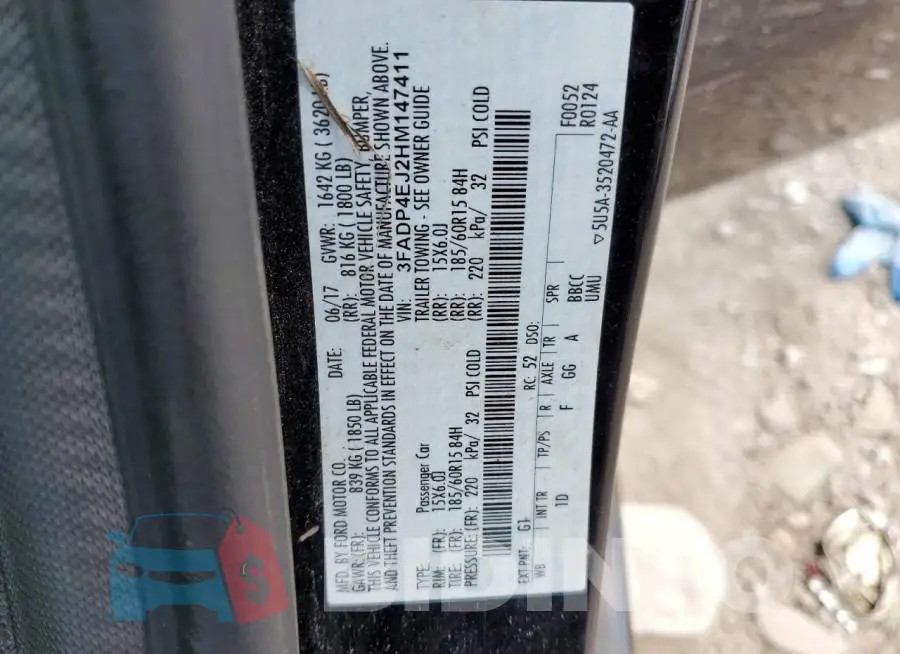 3FADP4EJ2HM147411 Photo# 12