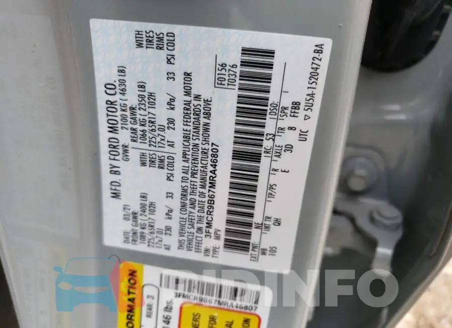 3FMCR9B67MRA46807 Photo# 12