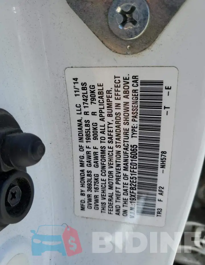 19XFB2E51FE016065 Photo# 12