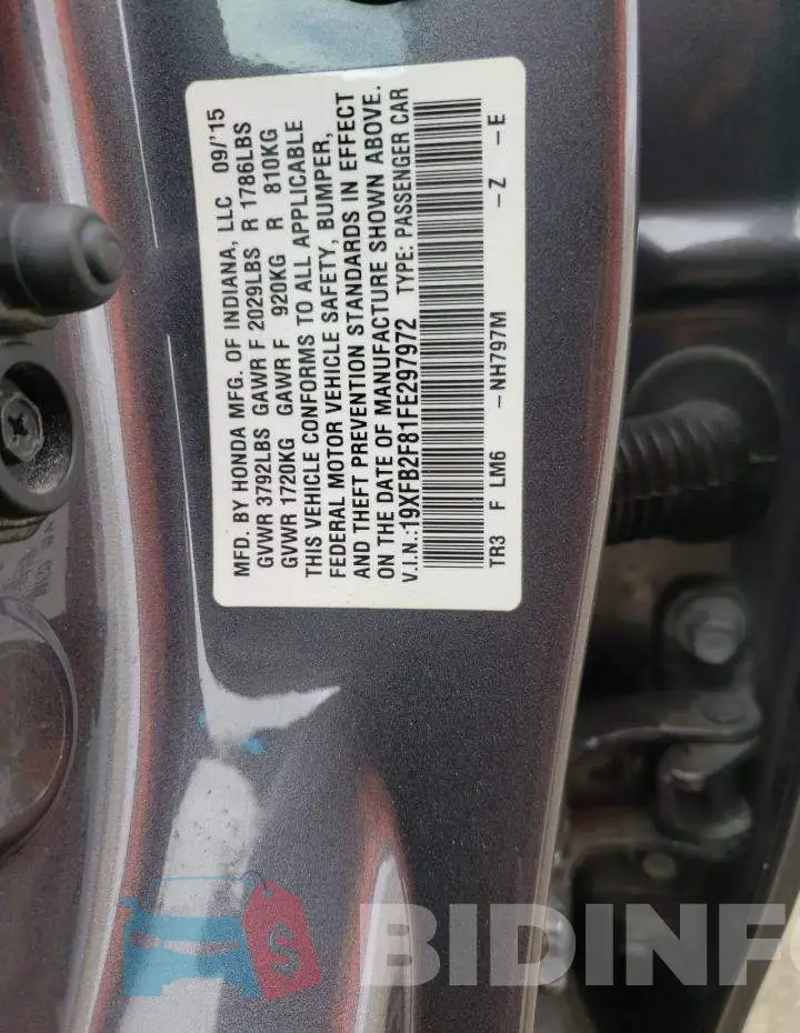 19XFB2F81FE297972 Photo# 12