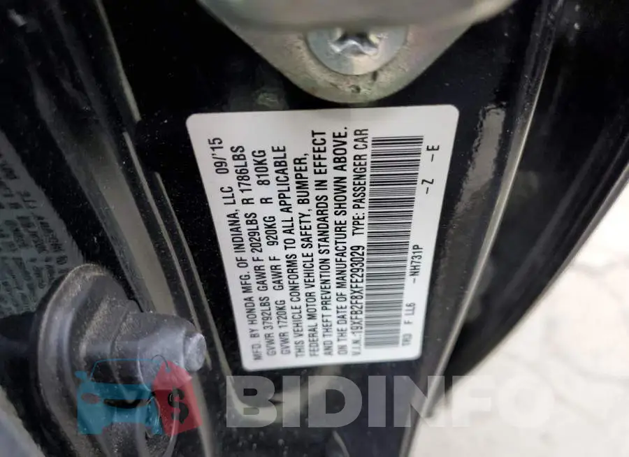 19XFB2F8XFE293029 Photo# 12