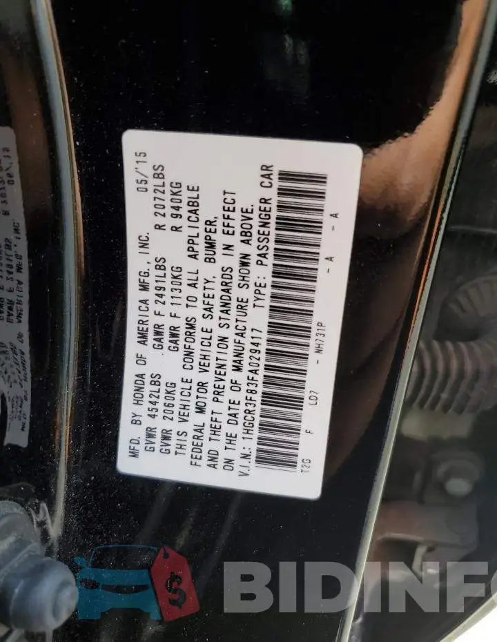 1HGCR3F83FA029417 Photo# 12