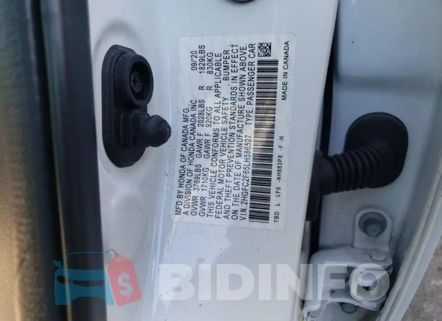 2HGFC2F65LH586527 Photo# 12