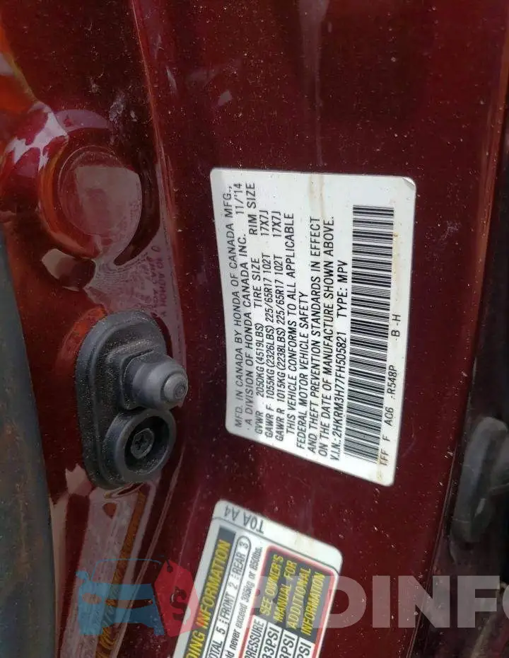 2HKRM3H77FH505821 Photo# 12