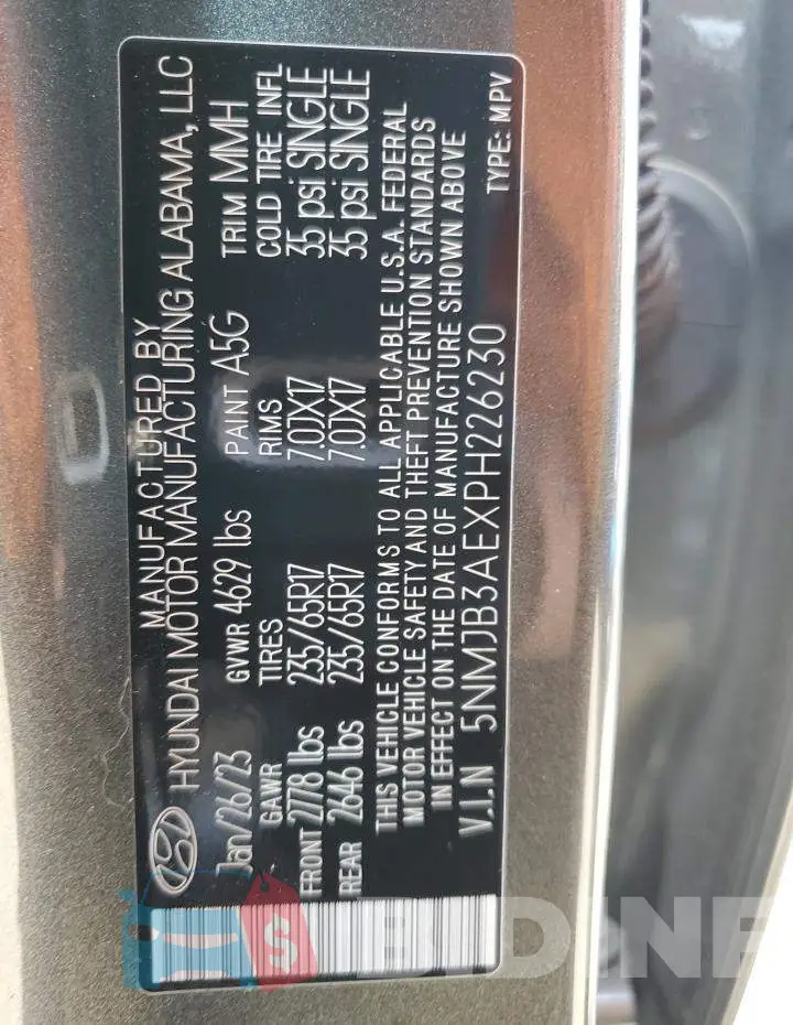 5NMJB3AEXPH226230 Photo# 14
