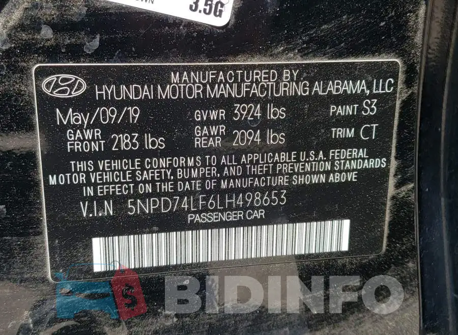 5NPD74LF6LH498653 Photo# 10