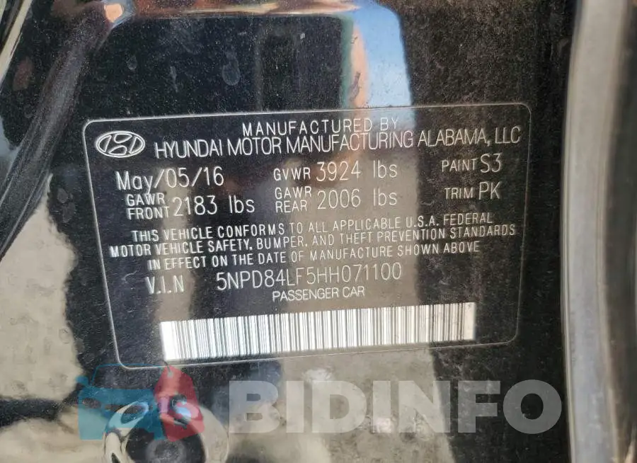 5NPD84LF5HH071100 Photo# 12