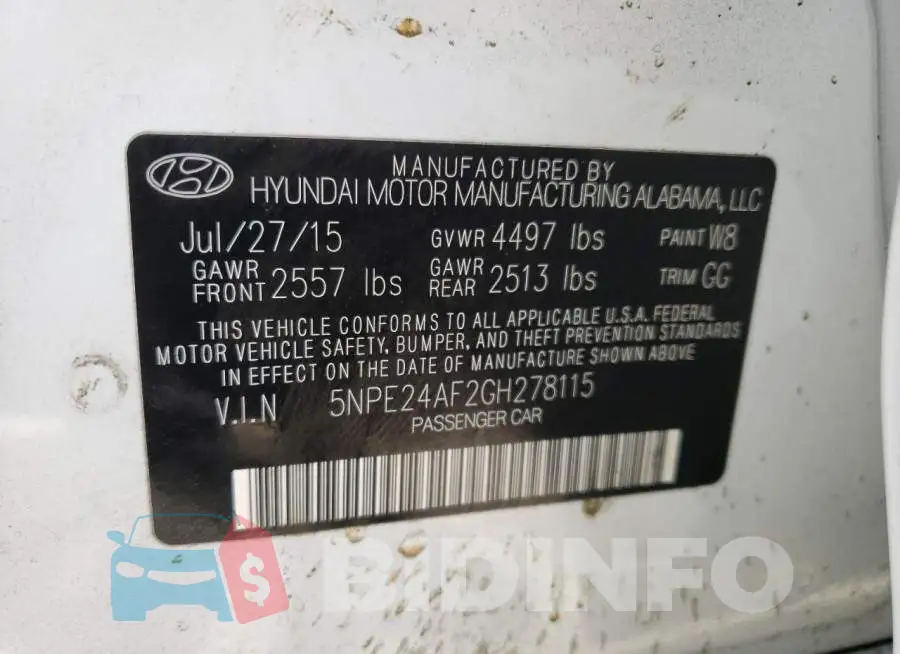 5NPE24AF2GH278115 Photo# 12