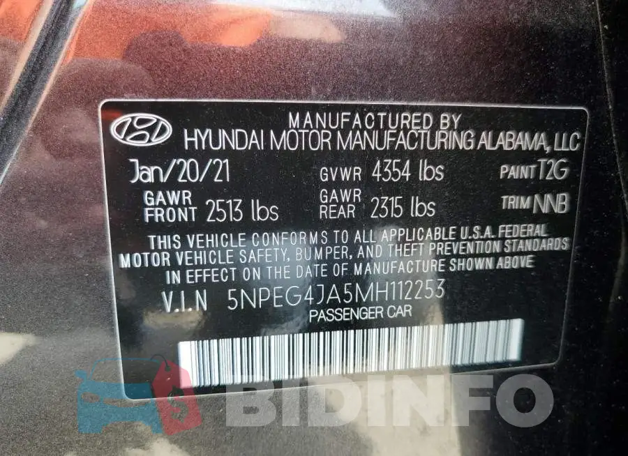 5NPEG4JA5MH112253 Photo# 12
