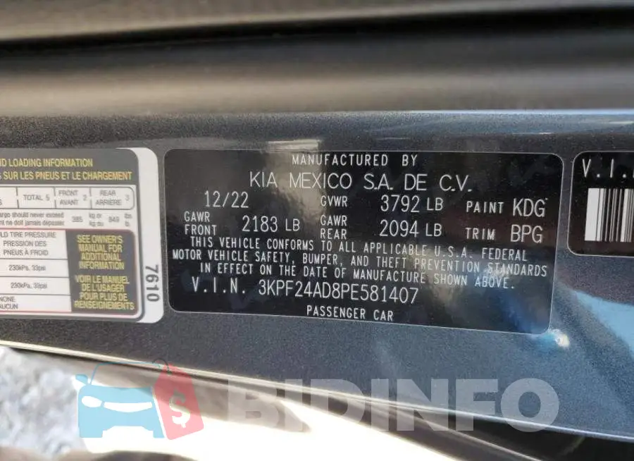 3KPF24AD8PE581407 Photo# 12
