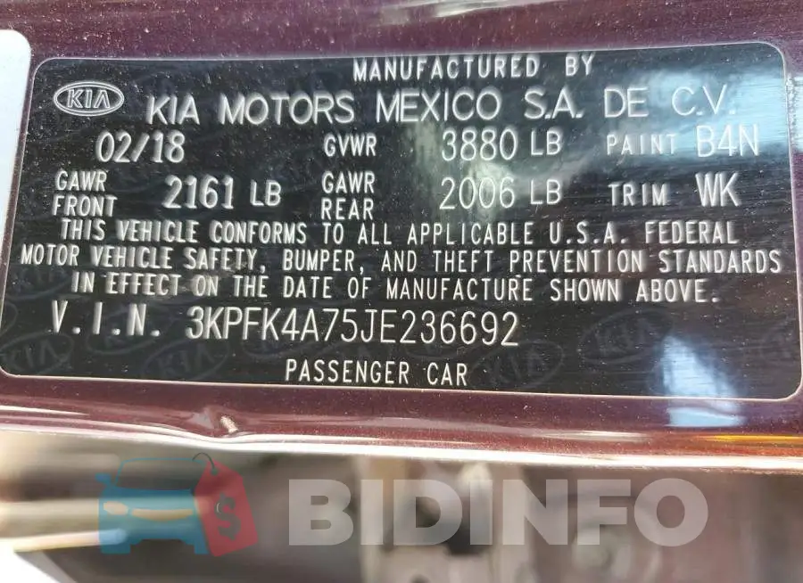 3KPFK4A75JE236692 Photo# 13