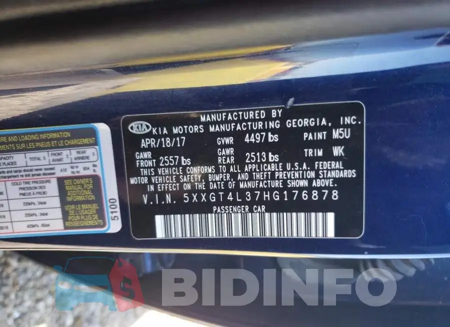 5XXGT4L37HG176878 Photo# 12