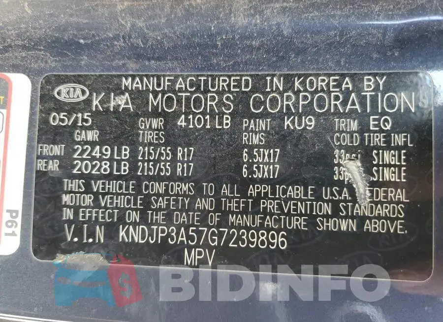 KNDJP3A57G7239896 Photo# 13