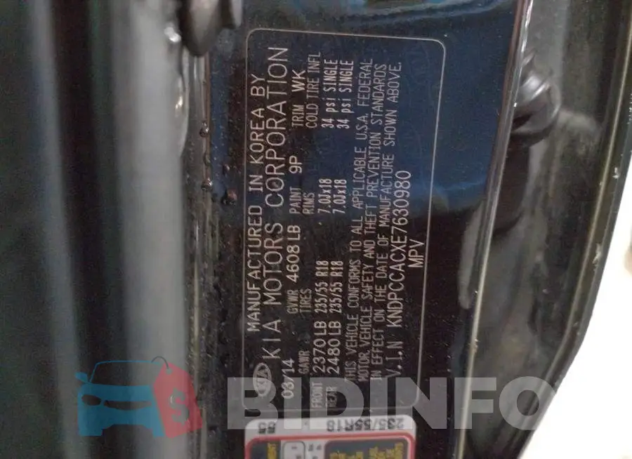 KNDPCCACXE7630980 Photo# 14