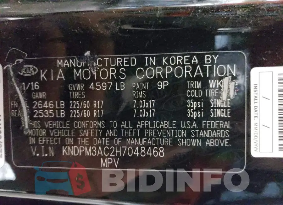 KNDPM3AC2H7048468 Photo# 13