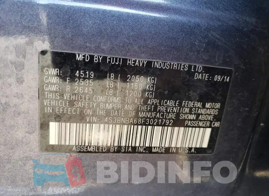 4S3BNBA68F3021792 Photo# 12