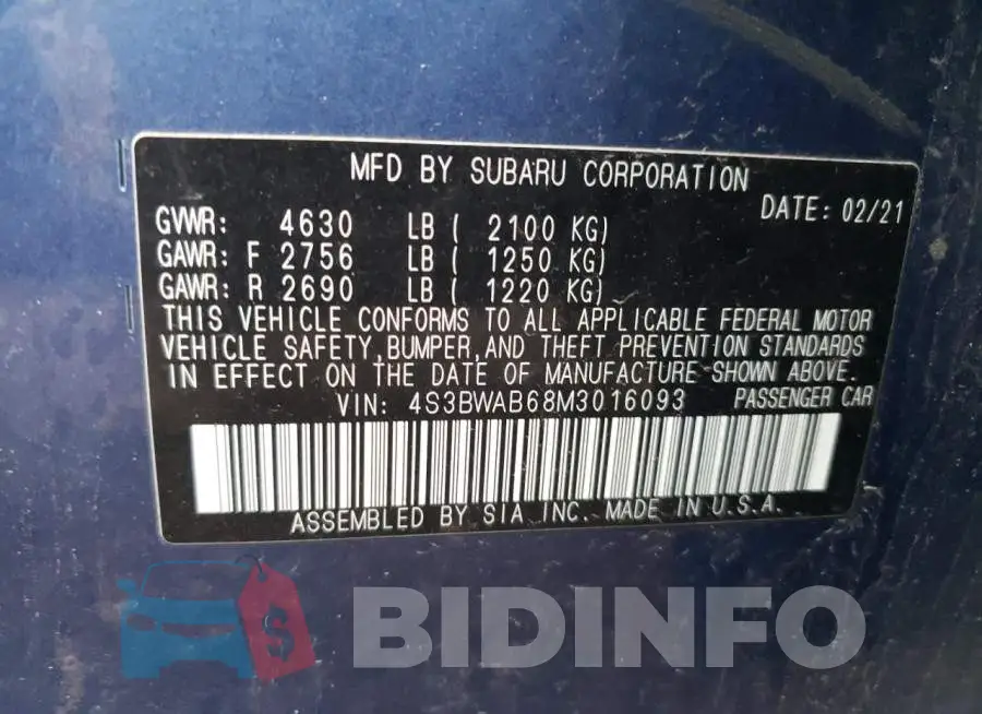4S3BWAB68M3016093 Photo# 12