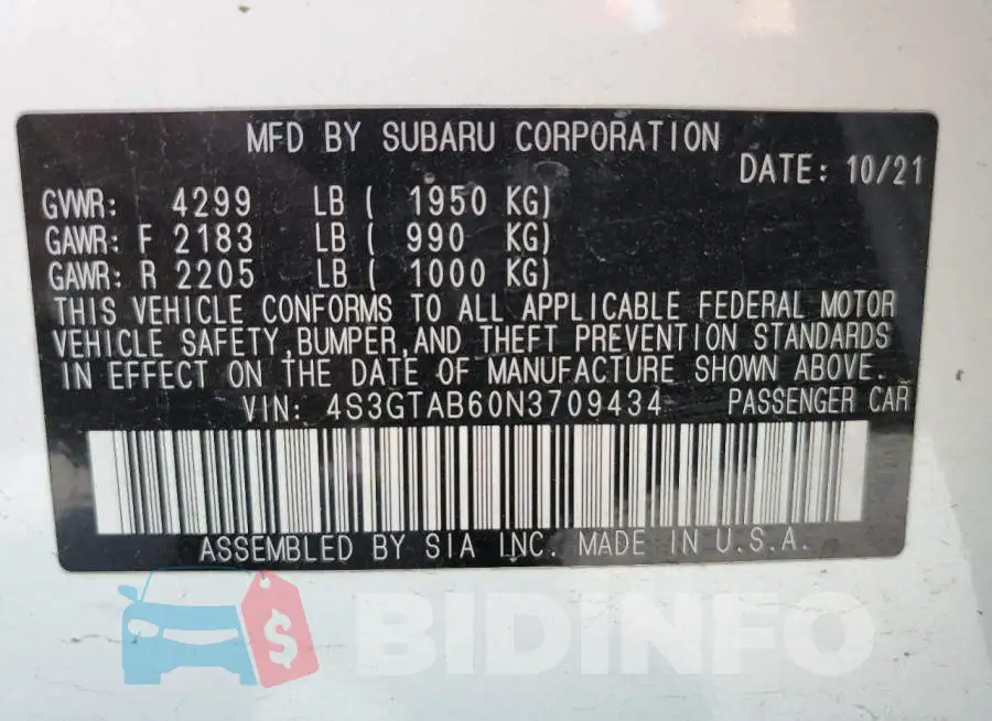 4S3GTAB60N3709434 Photo# 12