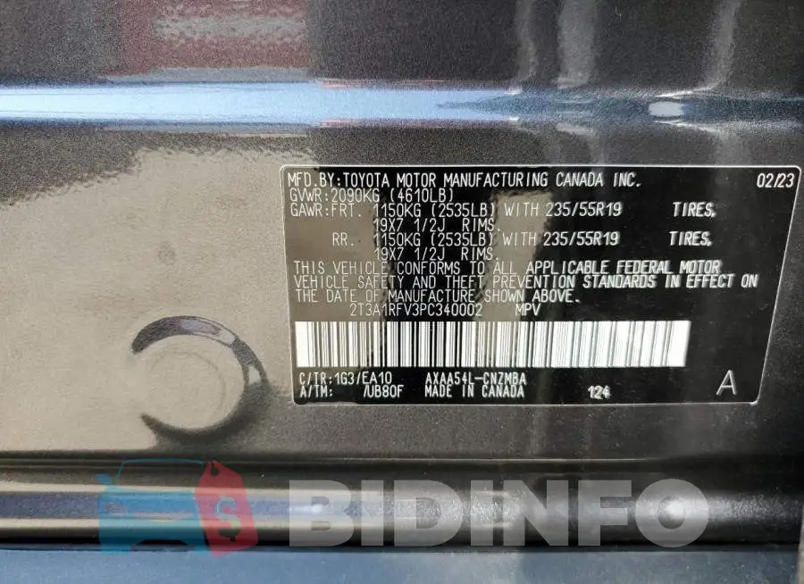 2T3A1RFV3PC340002 Photo# 12