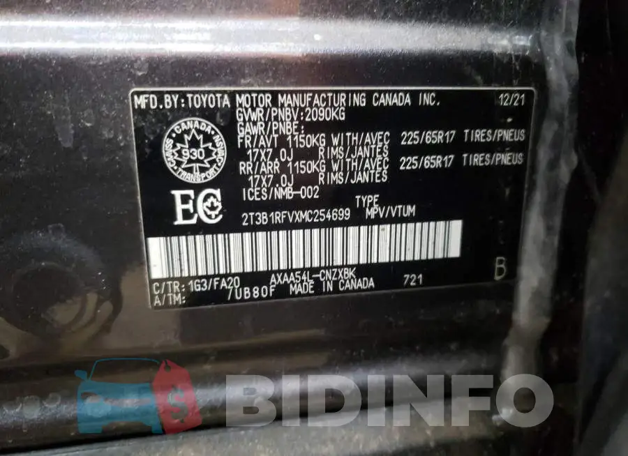 2T3B1RFVXMC254699 Photo# 14