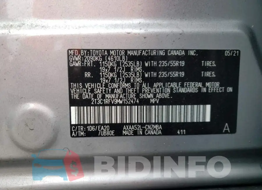 2T3C1RFV9MW152474 Photo# 12