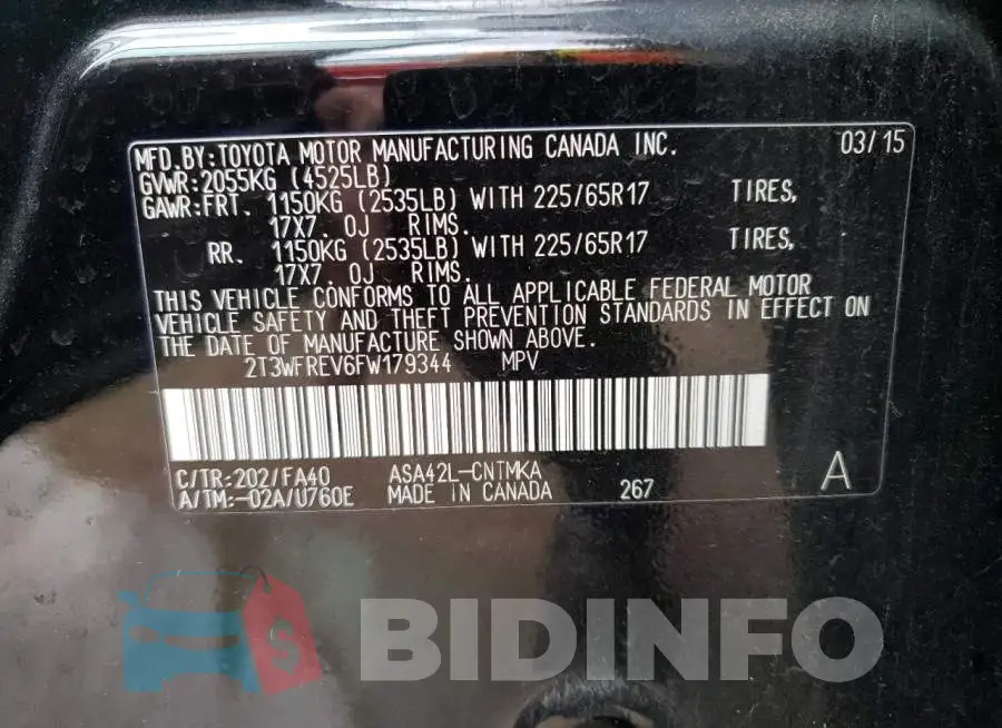 2T3WFREV6FW179344 Photo# 12