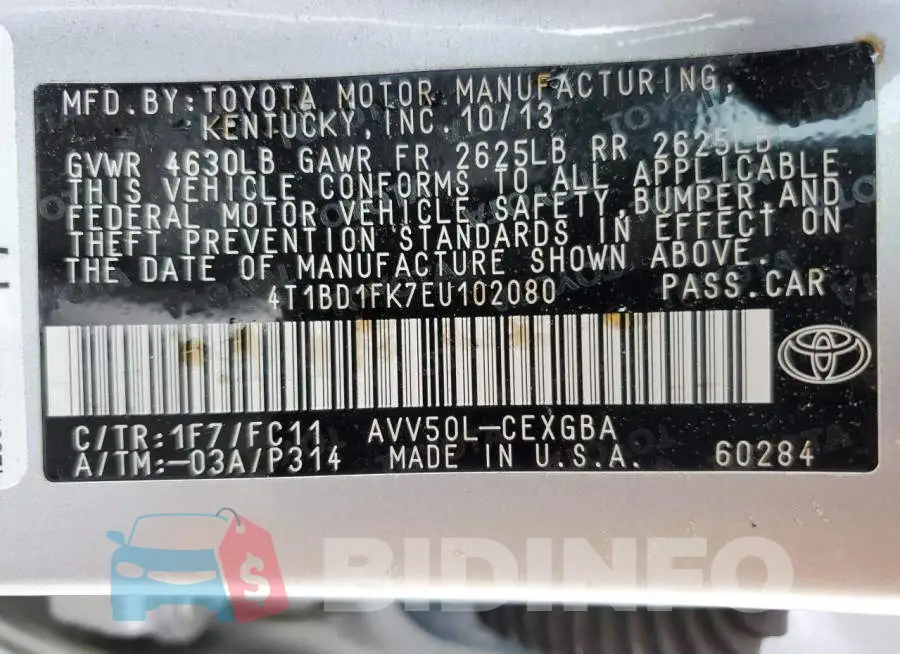 4T1BD1FK7EU102080 Photo# 12