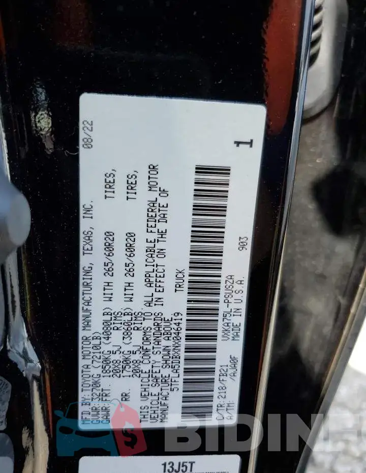5TFLA5DBXNX046419 Photo# 12
