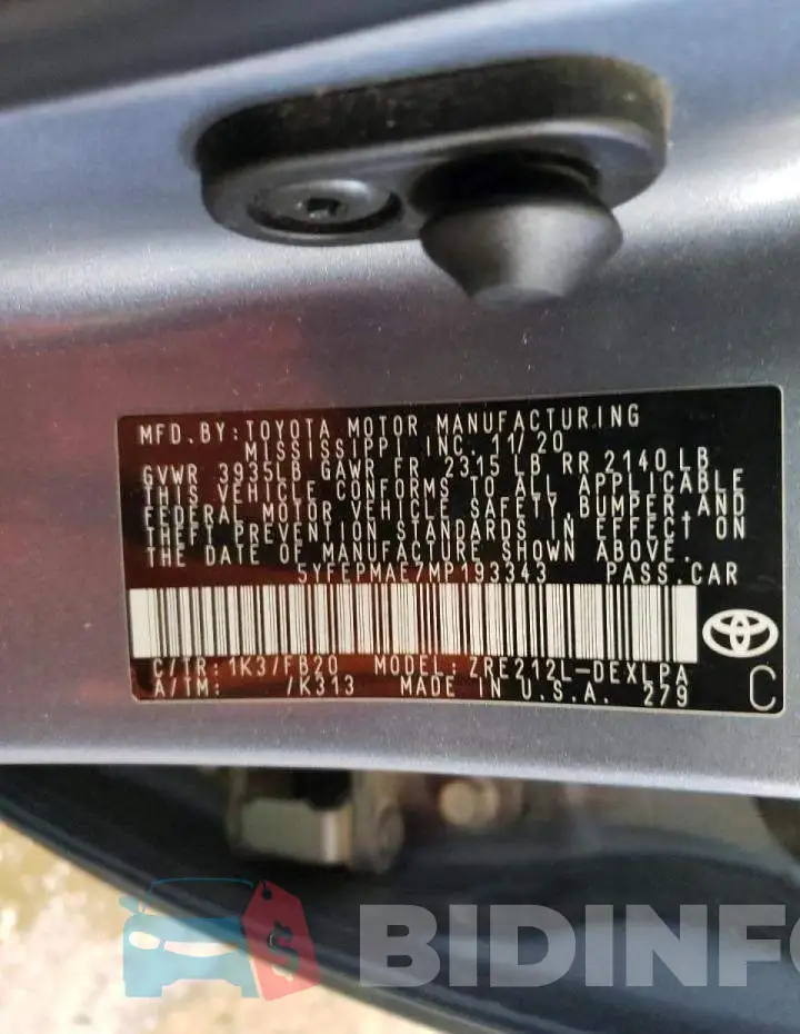 5YFEPMAE7MP193343 Photo# 12