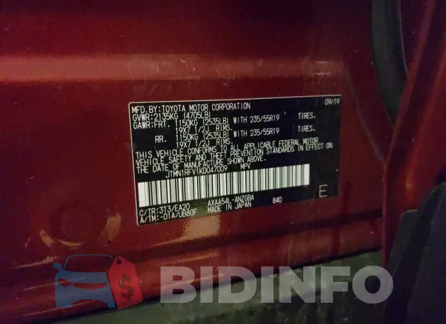 JTMN1RFV1KD047009 Photo# 14