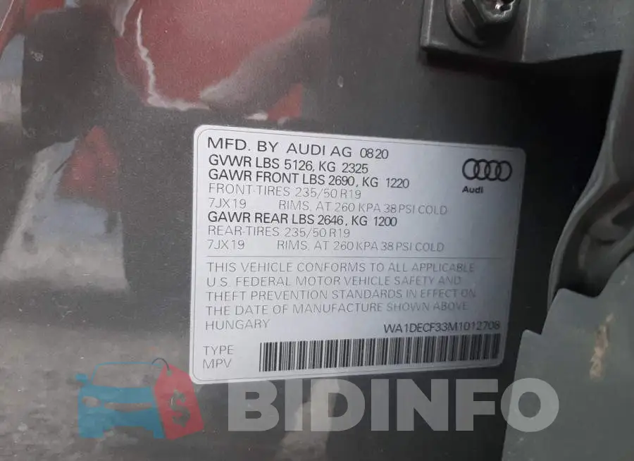 WA1DECF33M1012708 Photo# 13