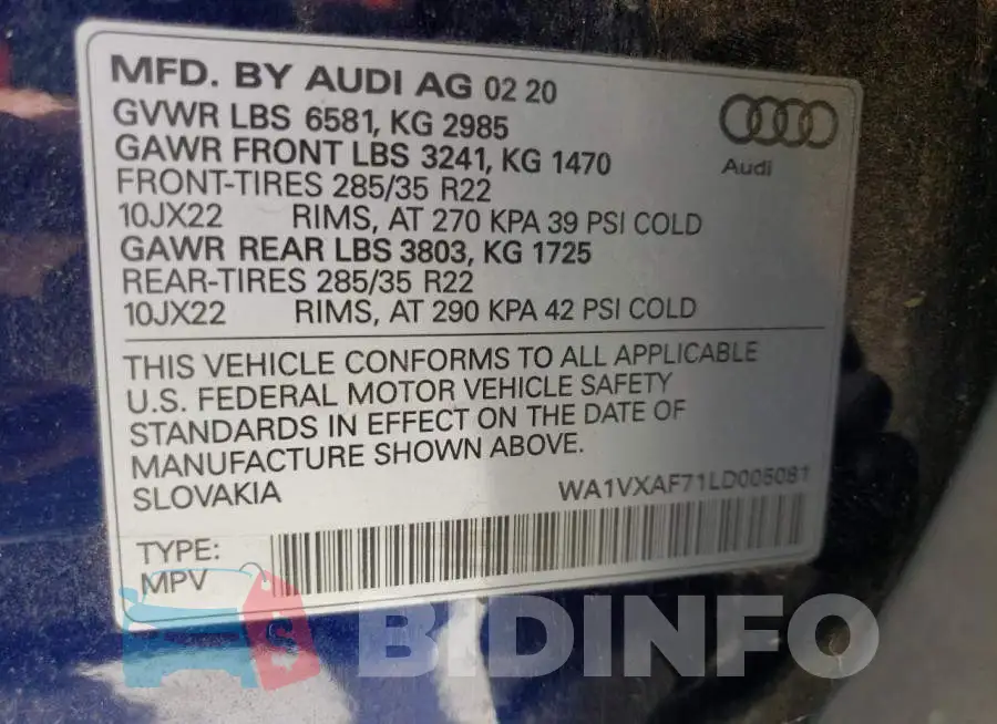 WA1VXAF71LD005081 Photo# 14