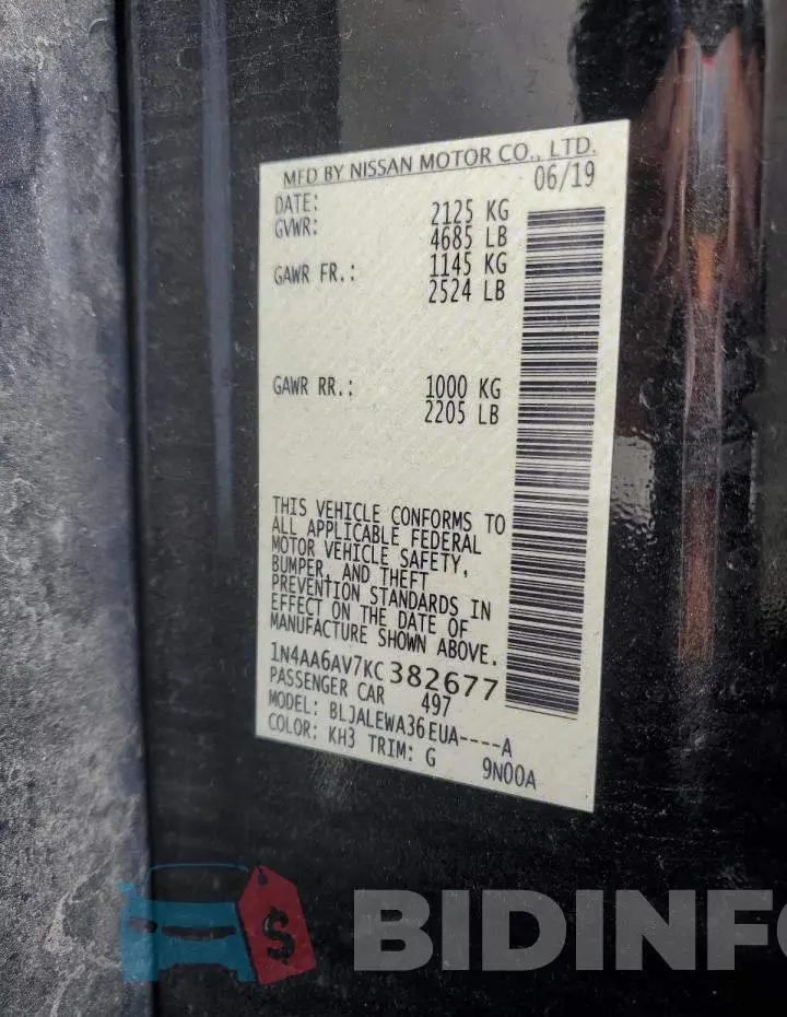 1N4AA6AV7KC382677 Photo# 12